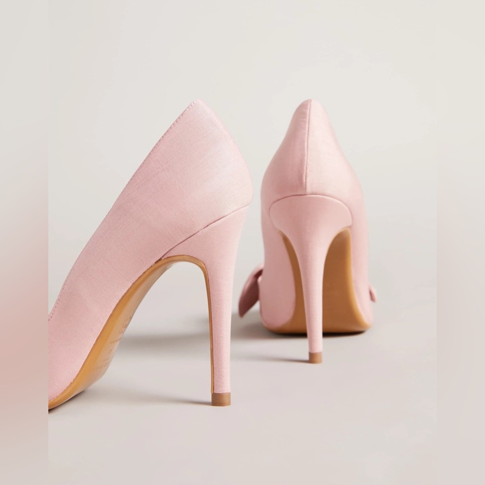 Ted Baker Hyana Moire Satin Bow Court Heels in Dusty Pink Sz 10 NIB - Picture 6 of 12